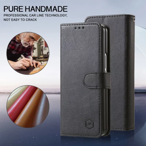 Wallet Phone Case For Samsung Galaxy Z Fold 5 Card Holder Stand Shockproof Cloudy  PU Leather Cover For Z Fold 3 4 Funda 5