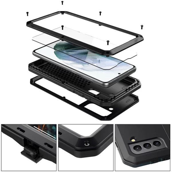 For Samsung S23 S22 Ultra Phone Case Three Proof Metal Waterproof And Anti Drop Protection Box 5