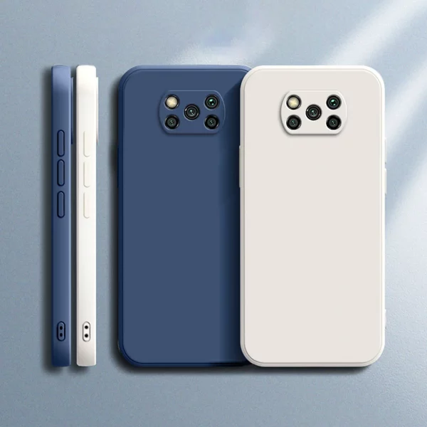 Luxury Square Liquid Silicone Case for Xiaomi POCO X3 Pro NFC X3Pro X3NFC Soft Cover Fundas 2