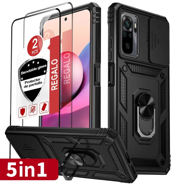 for Xiaomi series protective cases Poco X5 Pro 5G Poco M5 4G Redmi Note 11s with phone stand case comes with 2 protective films 1