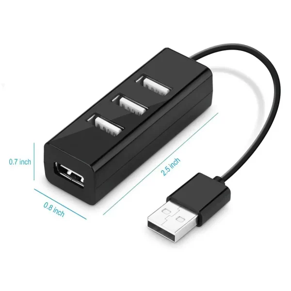 Mini 4-Port USB HUB USB Spliter Hub Adapter High Speed Hub USB 2.0 Splitter Converter All In PC Computer Accessories 4