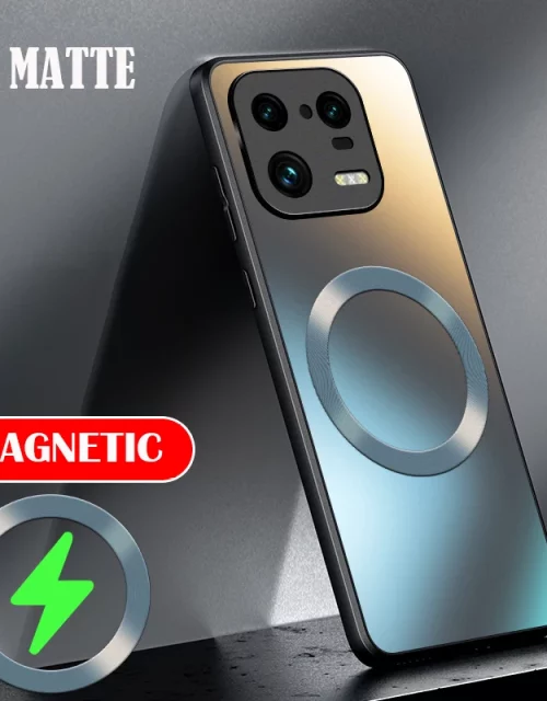 AG Matte Silicone Hard Case For Xiaomi Mi 14 13 13T 12 12T 11 Poco F3 F4 F5 Pro Frosted Phone Magnetic Wireless Charging Case 1