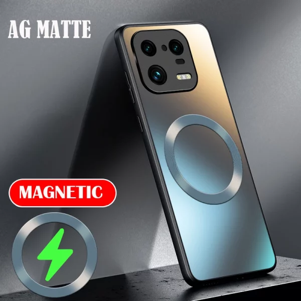 AG Matte Silicone Hard Case For Xiaomi Mi 14 13 13T 12 12T 11 Poco F3 F4 F5 Pro Frosted Phone Magnetic Wireless Charging Case 1