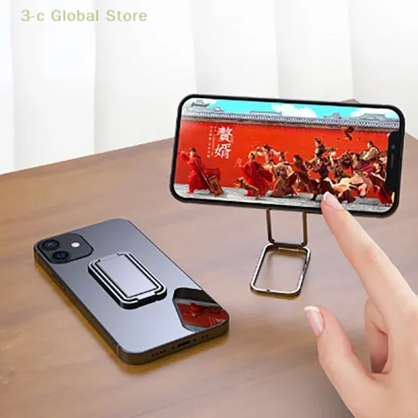 Metal Universal Finger Ring Phone Holder Stand Bracket Mini Phone Holder 360 Degree Rotating For Mobile Phone Pad Back Sticker 3