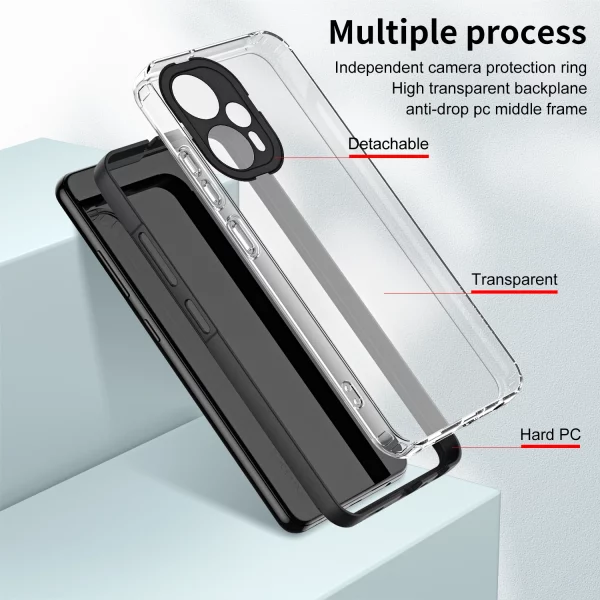 3 in 1 Full Body Protection Clear Case for Mi Poco F5 X4 X5 Pro X3 NFC Soft Silicone Luxury Cover For Mi 11 12T Pro 13 Lite 6