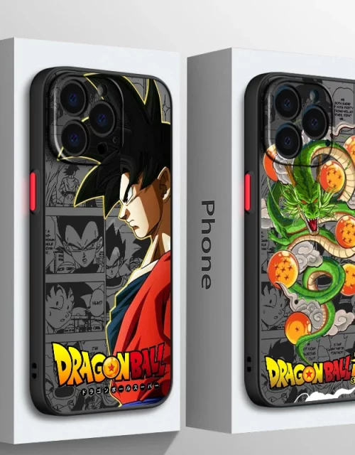 DBZ-Dragon BallS For Apple iPhone 15 14 13 12 11 mini Pro Max 8 7 6S 6 XR X XS Plus Frosted Translucent Phone Case 1