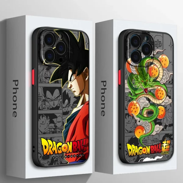 DBZ-Dragon BallS For Apple iPhone 15 14 13 12 11 mini Pro Max 8 7 6S 6 XR X XS Plus Frosted Translucent Phone Case 1