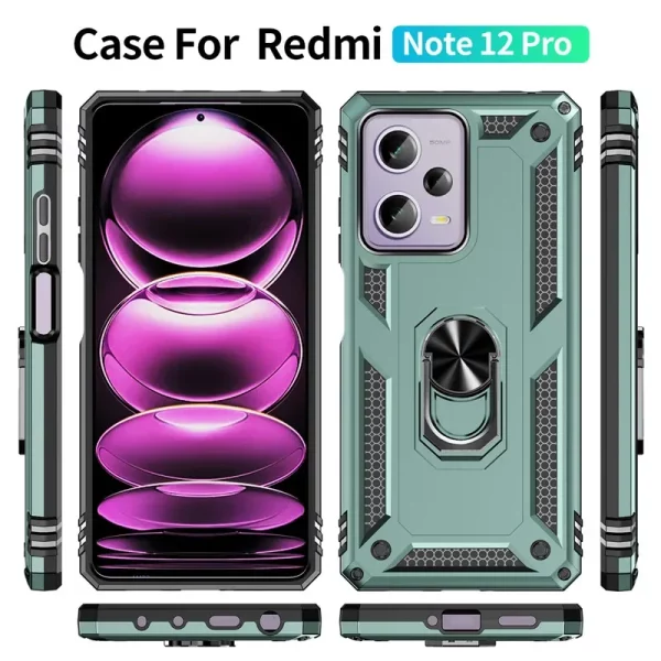 For Xiaomi Redmi Note 10 11 12 10S 11S 12S Case Magnetic Car Holder Ring Cases For Redmi Note10 Pro Max 11 12 Pro Back Cover 3