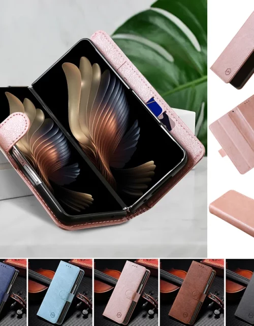 Wallet Phone Case For Samsung Galaxy Z Fold 5 Card Holder Stand Shockproof Cloudy  PU Leather Cover For Z Fold 3 4 Funda 1