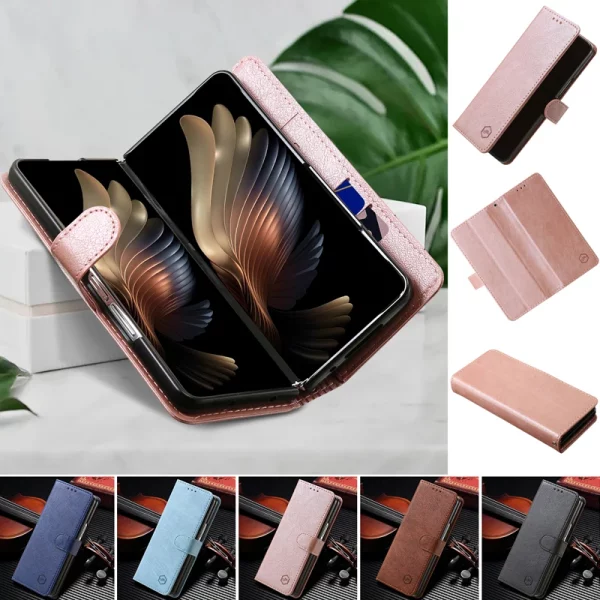 Wallet Phone Case For Samsung Galaxy Z Fold 5 Card Holder Stand Shockproof Cloudy  PU Leather Cover For Z Fold 3 4 Funda 1