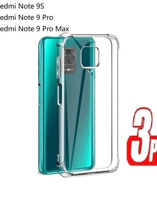 3Pcs Luxury Clear Phone Case For Xiaomi Redmi Note 9S Pro Max Shockproof Case For Poco X3 Pro NFC Ultra Back Cover 1