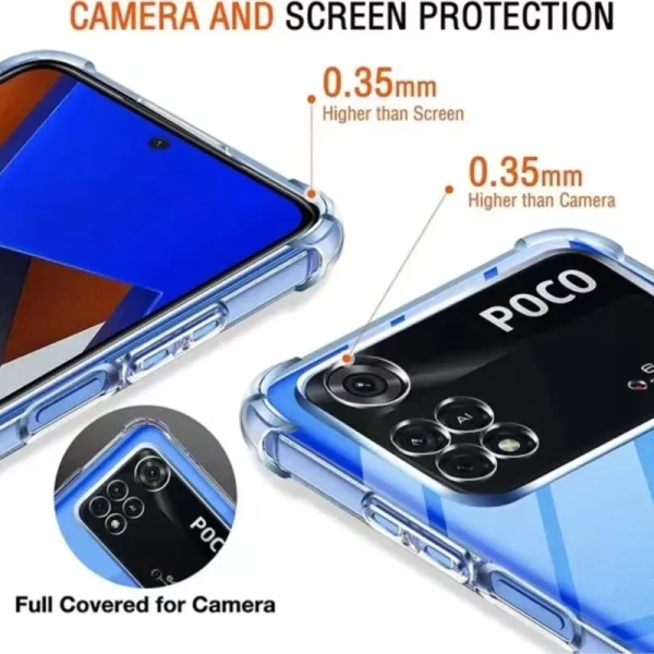 1.5MM Thick Air-Bag Silicone Clear Case For Xiaomi Poco M4 M5 M6 X3 X4 NFC X5 F3 F4 GT F5 Pro 5G C50 C51 C55 Back Cover Fundas 3