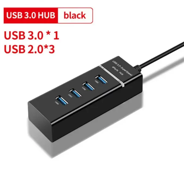 1~8PCS Hub Usb 5Gbps High Speed USB Hub 3 0 Multiple Port For PC Computer Accessories Docking Station Adapter 4-Ports Hab 3