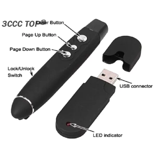 Presentation Clicker Office Classroom Remote Control Wireless Slide Presenter Pointer Controlling Equipment Computer Accessory 1