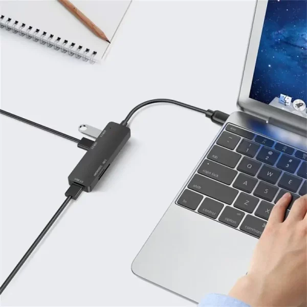 1/2/3PCS 3.0 Type C Hub 5 IN 1 Multi Splitter Adapter With TF SD Reader Slot For Macbook 13 15 Air PC Computer Accessories 4