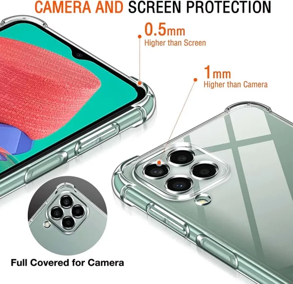 1.5MM Thick Air-Bag Clear Case For Samsung Galaxy M12 M22 M32 M42 M52 M51 M33 5G M53 M23 M13 4G Shockproof Soft Silicone Cover 3